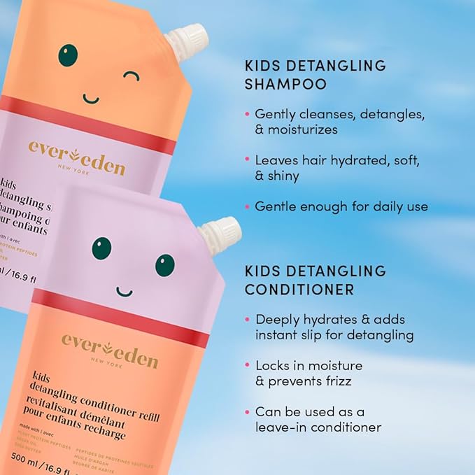 Evereden Kids Shampoo Refill, 16.9 fl oz | Detangling, Clean, Non-Toxic Ingredients | Gentle Kids Haircare-VivaGrace Women
