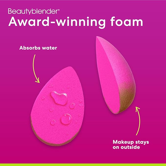 Beautyblender® | Original Pink Beauty Blender Makeup Sponge, Super-Soft Foam Easily Blends Foundations, Powders & Creams, Made in USA, Reusable, Washable, Streak Free Application, Vegan, Cruelty Free-VivaGrace Women