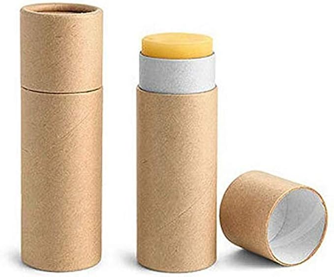 10 Pcs 1oz Cardboard Lip Balm Tubes Kraft Paper Lipstick Tube Empty Lip Gloss Containers Refillable Chapstick Container Round Paper Solid Tube for DIY Cosmetic Samples Lotion Deodorant,Brown-VivaGrace Women