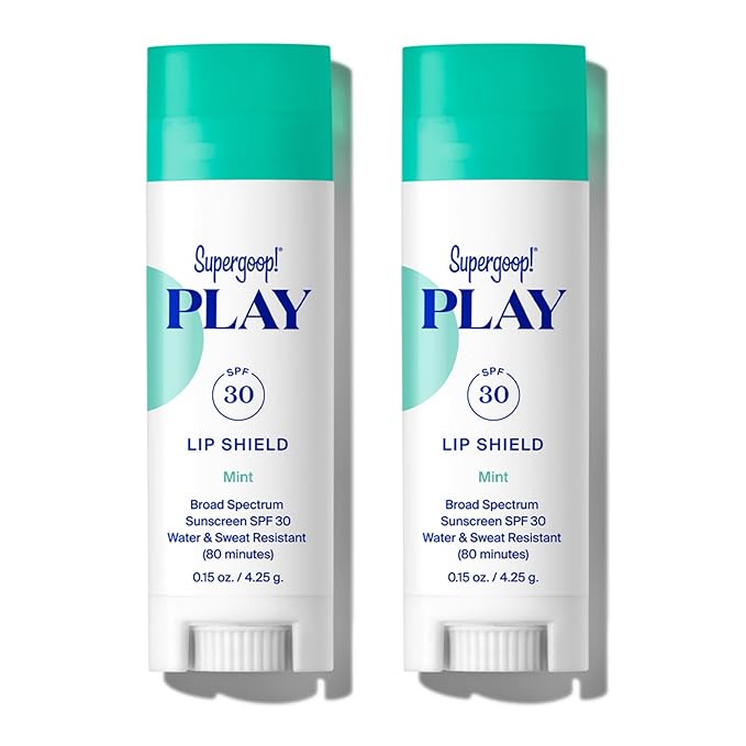 Supergoop! PLAY Lip Shield SPF 30 with Mint - Pack of 2 - Moisturizing Lip Balm for Dry Cracked Lips - Broad Spectrum UV Protection-VivaGrace Women
