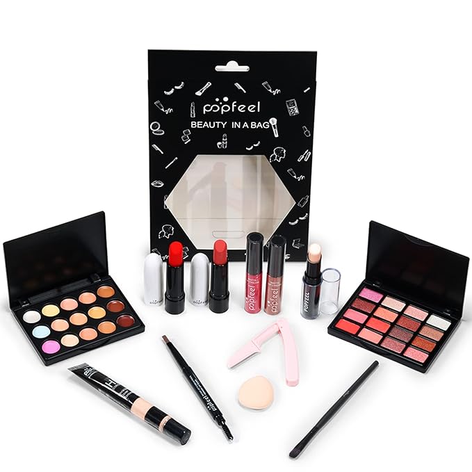 All-in-one Holiday Make up Gift Set | Makeup Kit for Women Full Kit Essential Starter Bundle Include Eyeshadow Palette Lipstick Blush Foundation Concealer Face Powder Mascara Lipgloss Brush-VivaGrace Women