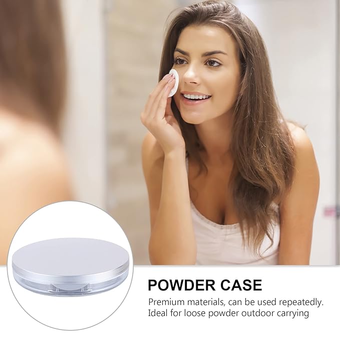 Artibetter Empty Reusable Powder Box 2pcs Loose Powder Containers with Elasticated Net Sifter, Mirror and Puff 5g Loose Powder Compact Case Air Cushion Case for DIY Makeup and Travel ( ) Travel Powder-VivaGrace Women