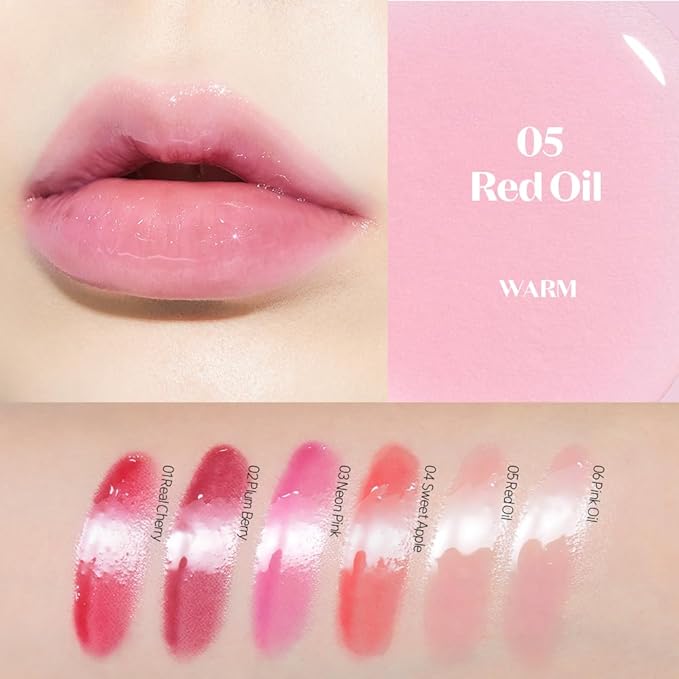 ETUDE Dear Darling Oil Tint #5 Red Oil 4.2g | High Moisturizing and Strong Hydrating Lip Oil/Lip Gloss | Smooth and Moist Lips | Non-Sticky Lip Oil Tint For Dry Lips | K-beauty-VivaGrace Women