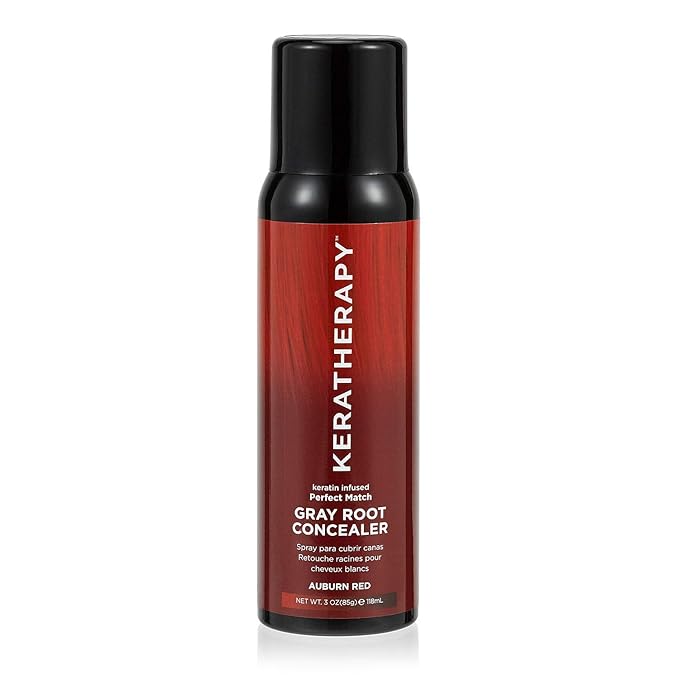 Keratherapy Keratin Infused Perfect Match Gray Root Concealer Spray, Auburn Red, 3 oz, 118 ml - Root Cover Up Spray to Hide Gray Roots - Keratin Therapy Hair Darkening & Temporary Scalp Concealer-VivaGrace Women