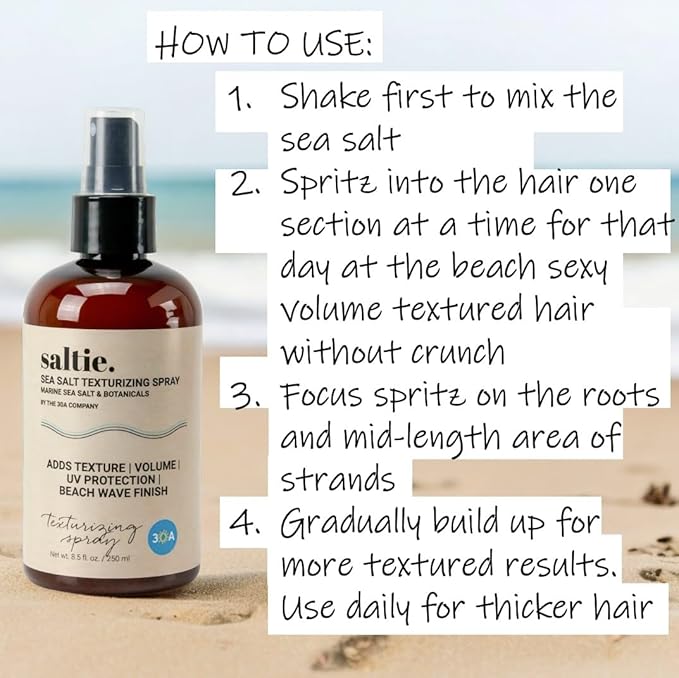 Sea Salt Hair Volumizing Spray Adds Texture, Volume, UV Protection, Beach Wave Finish I For All Hair Types (8.5 fl. oz./250ml)-VivaGrace Women