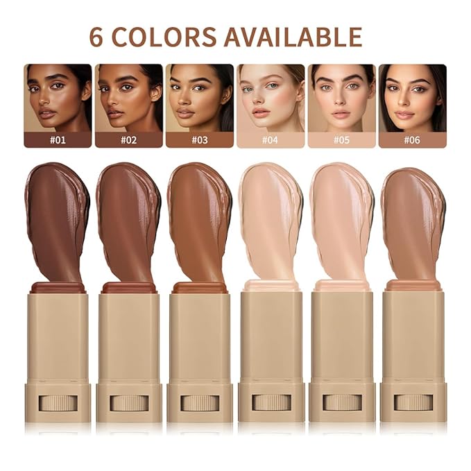 Foundation Stick Beauty Balm Serum Boosted Skin Tint,Skin Tint Foundation,Solid Tinted Moisturizing Serum Balm,Long-Lasting Moisturizing Flawless Face Makeup for Women (#04,18 g)