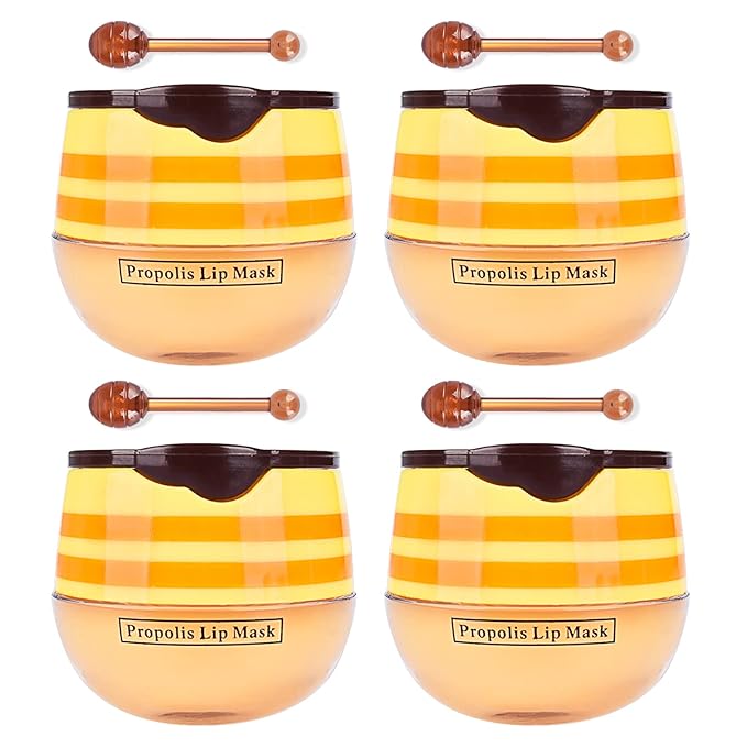 4Pcs Honey Lip Mask Pot, Moisturizing Honey Lip Masks-VivaGrace Women