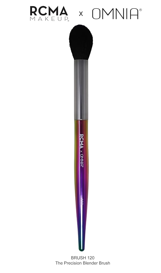 RCMA Makeup x Omnia Professional Makeup Brush 5pc Set, Premium Synthetic Fiber, Iridescent Acrylic Handle, Face Powders, Complexion and Foundation Blending Application Brush set.-VivaGrace Women