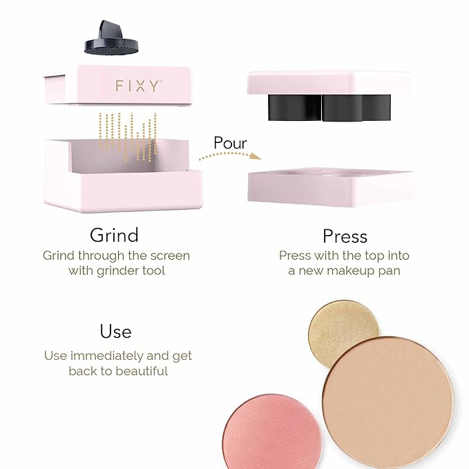 FIXY Makeup Repair Kit - Repressing tool for Eyeshadows, Blush & Highlighter or Depot | Organize Makeup Pans in Makeup Palette with Mirror | Makeup Artist Must Haves-VivaGrace Women
