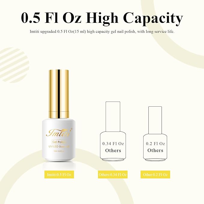 Imtiti Lemon Yellow Gel Nail Polish, 15ml Neon Yellow Color Gel Polish Soak Off LED Nail Polish Gel Nail Art Design Manicure Salon DIY at Home 1Pcs