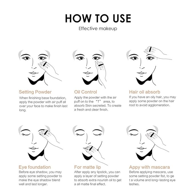 MAEPEOR Matte Setting Loose Powder 8 Colors Smooth and Lightweight Face Powder for Brightening and Setting Makeup with Face Puff (08 Snow)-VivaGrace Women