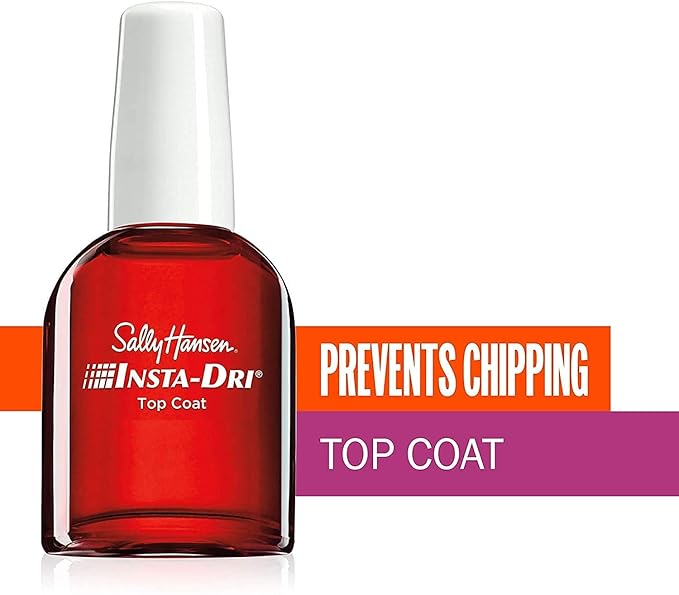 Sally Hansen Insta-Dri®, Clear Top Coat, Quick Dry, Long Lasting, Streak-Free Shine, Clear Nail Polish