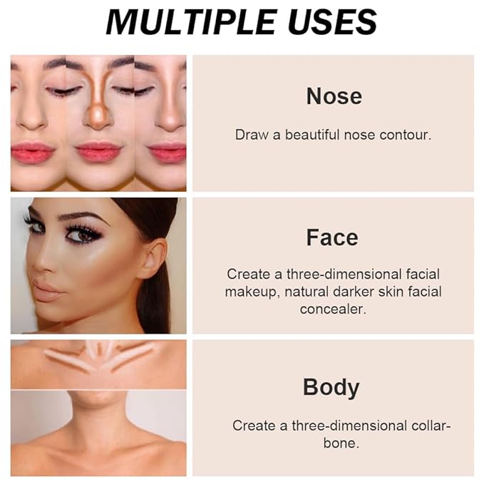 Pot Concealer with Makeup Brush Set,Tattoo Color Correcting Concealer,Full Face Color Correcting Conceal Foundation,Under Eye Concealer Brightener Dark Eye Ring corrector de ojeras (07-DEEP)-VivaGrace Women