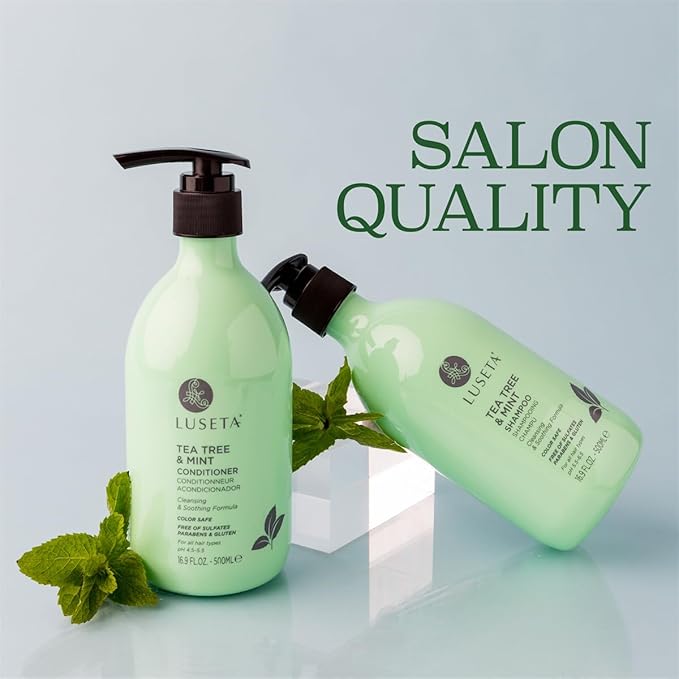 Luseta Tea Tree Mint Shampoo and Conditioner for Hair with Lavender, Tea Tree and Peppermint Oil Clarifying Shampoo and Conditioner, Sooth the scalp Fight Dandruff and Itchy for Women and Men-VivaGrace Women