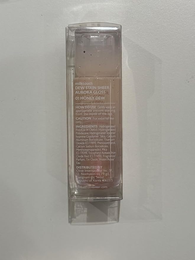 MILKTOUCH Dew Stain Sheer Lip Gloss (01 Honey Dew, 0.14 Fl Oz (Pack of 1))-VivaGrace Women