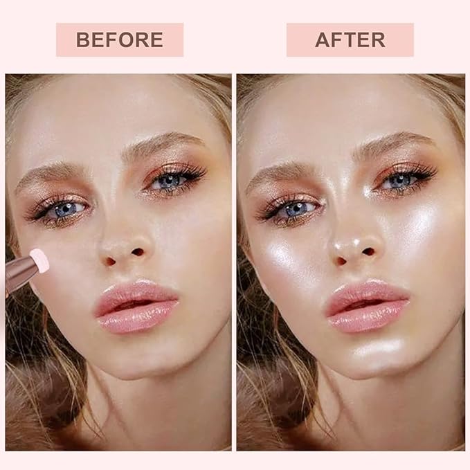 Mysense Liquid Highlighter Beauty Wand,Highlight Bronzer Stick with Sponge Tip,Silky Cream Glowing Face Highlighter Shimmer Finish,Lightweight Face Illuminator Makeup,#04 Highlighter-Pearl White-VivaGrace Women