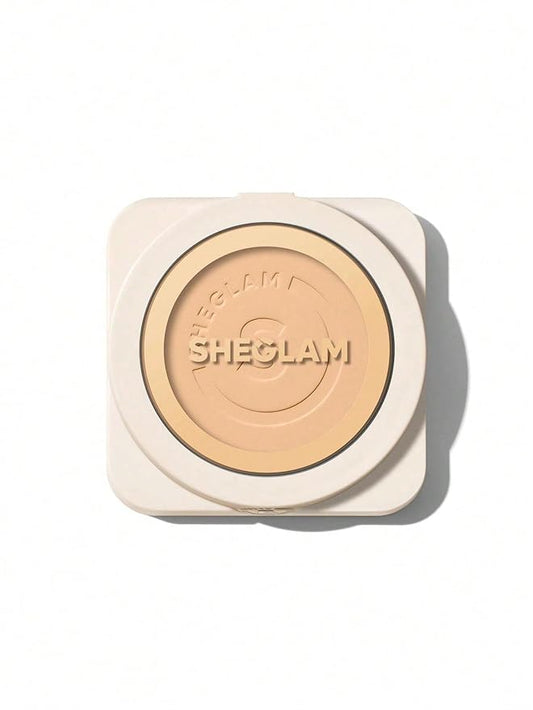 SHEGLAM SKin-Focus Full Coverage Powder Foundation Oil-Control Lightweight Face Pressed Powder Makeup-Nude-VivaGrace Women