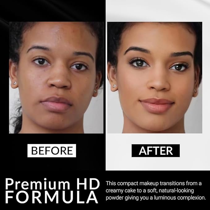 Cream To Powder Foundation by Flori Roberts, Full Coverage for Women of Color or Deeper Skin Tones, Long Lasting Makeup, Matte Finish, Covers Uneven Complexion and Hides Imperfections, 0.30 oz-VivaGrace Women