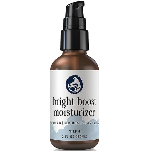 Bright Boost 7 Superfruits Peptide Face Moisturizer with Vitamin C - Gentle Daily Hydrating Luxury Lotion for Radiant Skin - Smooths Fine Lines - Fragrance Free All Skin Types 2oz-VivaGrace Women