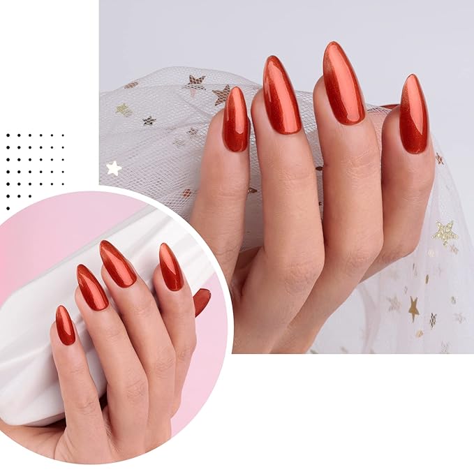 Imtiti Brown Red Gel Nail Polish, 1 Pcs 15ml Bronze Color Soak Off LED Long-Lasting Nail Gel Polish Nail Art Starter Manicure Salon DIY at Home, 0.5 Fluid Ounces