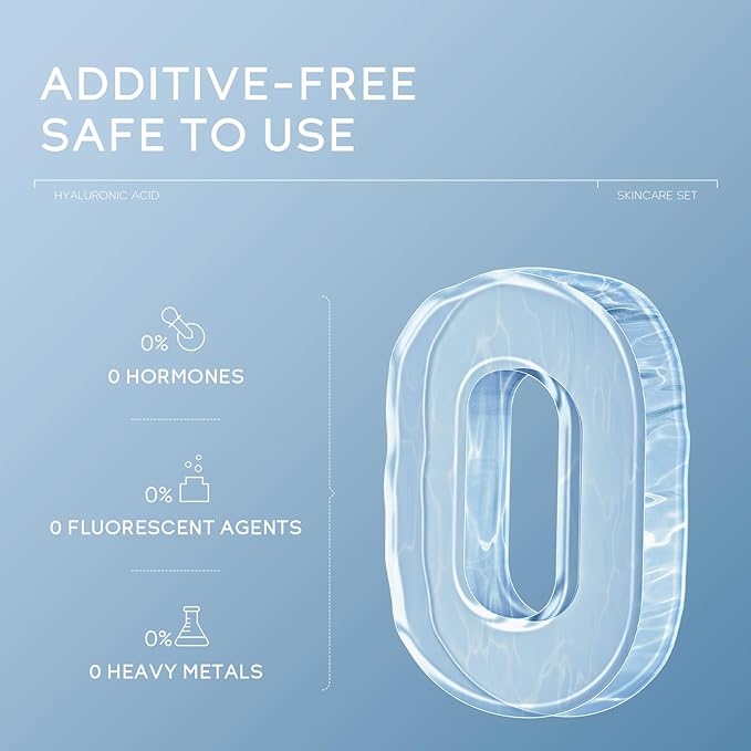 Hydrating Skin Care Set, Hyaluronic Acid Skin Care Kit with Serum for Face, Moisturizer, Travel Size Face Care Set for Women, Anti Aging Plumping Hydrating Firming for Dry Skin-VivaGrace Women