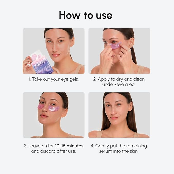 MAREE Violet Eye Gels - Marine Collagen and Grape Water Extract for Hydrated Skin-VivaGrace Women