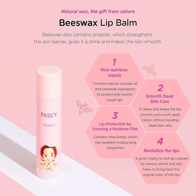 FASCY Lollipop Lip Balm Peach, Lip Balms & Moisturizers, Korean Lip Balm, Korean Lip, Korean Lip Products, Paraben Free, Moisturizing, 0.13 Oz, (Peach)-VivaGrace Women