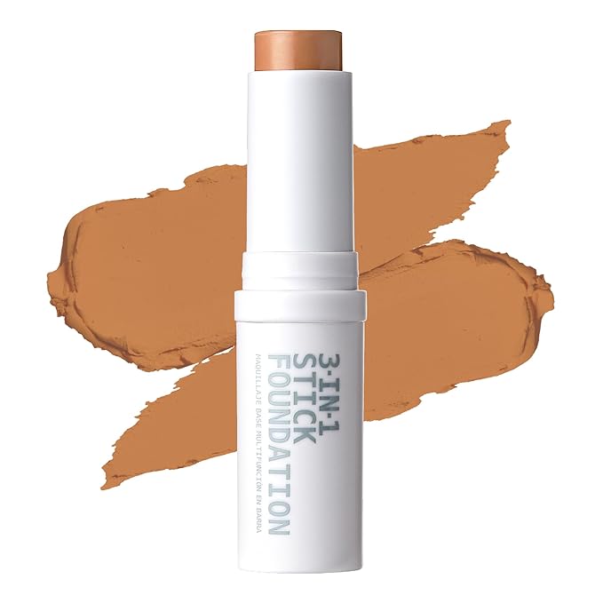 Ruby Kisses Natural Full Coverage 3-In-1 Stick Foundation. Easy to Apply, Hydrating, Lightweight, Long Lasting, Concealer and Contour Stick for Face Makeup (Golden Beige)-VivaGrace Women
