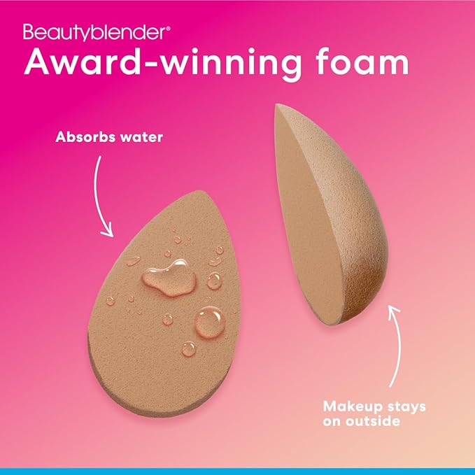 Beautyblender® | Nude Beige Beauty Blender Makeup Sponge, Super-Soft Foam Easily Blends Foundations, Powders & Creams, Made in USA, Reusable, Washable, Streak Free Application, Vegan, Cruelty Free-VivaGrace Women