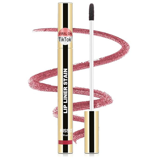 KISSIO Lip Liner Stain,Peel Off Lip Liner,Transfer Proof,Long Lasting and Waterproof,Lips Tint Tattoo,Natural Makeup Stain,Matte Finish,Coral red-VivaGrace Women