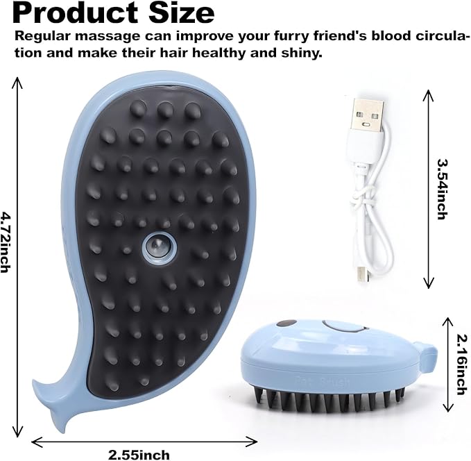 Cat Steam Brush for Shedding, Cat Grooming Brush With Steam, Rechargeable Steam Pet Brush for Dog And Cat, Steamy Cat Brush 3 In1, Self Cleaning Steam Brush for Massage,Clean and Removing Loose Hair-VivaGrace Women