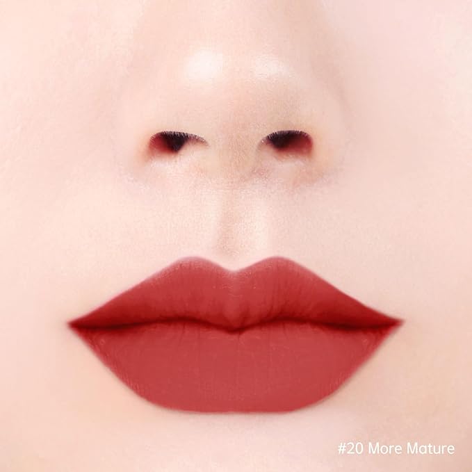 BBIA Last Velvet Lip Tint - Soft & Creamy Matte Finish Lip Stain, Blur Effect with Velvety Texture, Long-Lasting, High Pigment, Lightweight, Non-Drying, Korean Lip Makeup (20 MORE MATURE)-VivaGrace Women