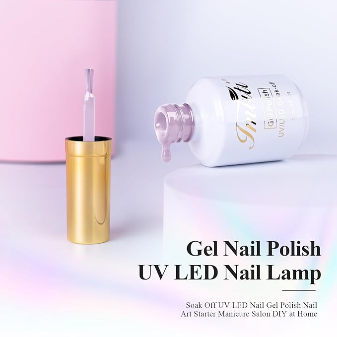 Imtiti Gel Nail Polish, Light Purple Color Gel Polish for Salon & DIY Nail Design, 0.5 Fluid Ounces