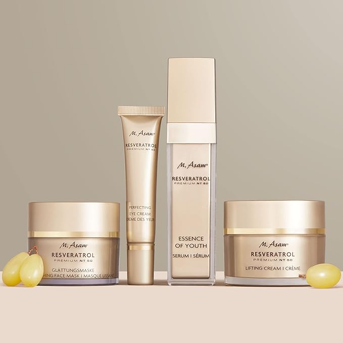 M. Asam Resveratrol Premium NT50 Perfecting Eye Cream – Anti-aging under eye cream with resveratrol & hyaluronic acid to smooth wrinkles & fine lines, vegan formula, 1.01 Fl Oz-VivaGrace Women