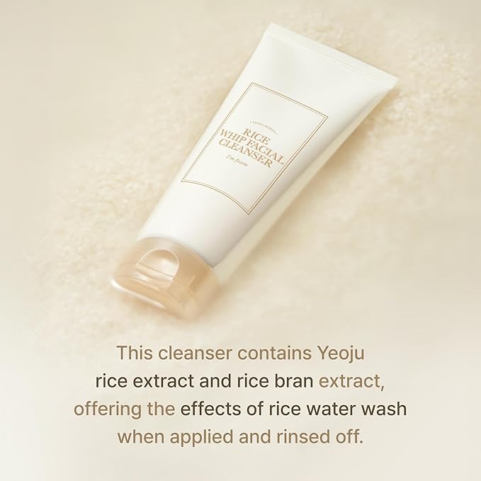 I'm from Rice Whip Facial Cleanser Set, 3 pcs Gift, Travel Kit with Rice Face Wash 5.07 fl oz & 1.01 fl oz & Rice Toner 1.01 fl oz, low-pH Rice Water Face Wash for sensitive, dry skin-VivaGrace Women