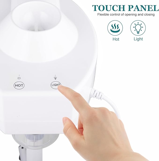 Winado 2 in 1 Professional Facial Steamer with 5X Magnification Lamp & Touch Screen, Esthetician Steamer Humidifier Face Spa Mist Steam for Home Beauty Salon, Personal Skin Care Deep Cleaning, White-VivaGrace Women