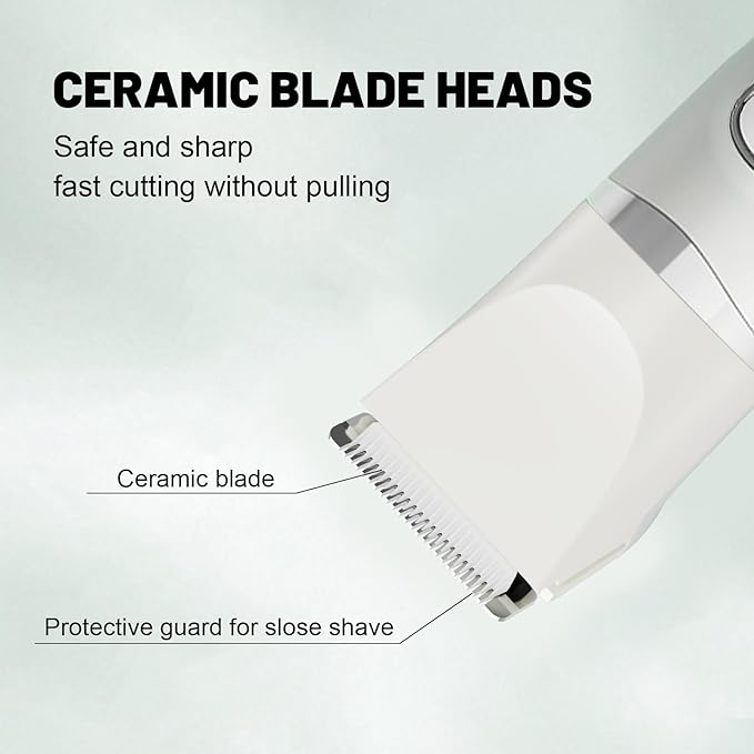 3-in-1 Painless Bikini Trimmer for Women - Electric Pubic Hair Shaver with Ceramic Blade, Wet/Dry USB Razor for Underarm/Leg/Body, Rechargeable Ladies Grooming Kit-VivaGrace Women