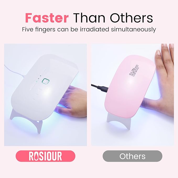 Gel Nail Polish Kit with U V Light, Hema-Free White Light Nude Pink Summer Gel Polish Set with Base & Top Coat Chrome Nail Powder, 4 Colors Mini Salon Nail Art Starter Gift for Women Girl-VivaGrace Women