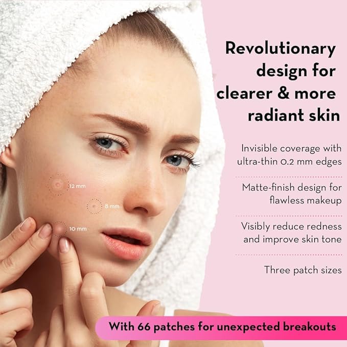 LE GUSHE Pimple Patches for Face (66 Dots) - Hydrocolloid Acne Patches for Face - Invisible Zit Stickers - Flatten Spots in 6-8 Hrs