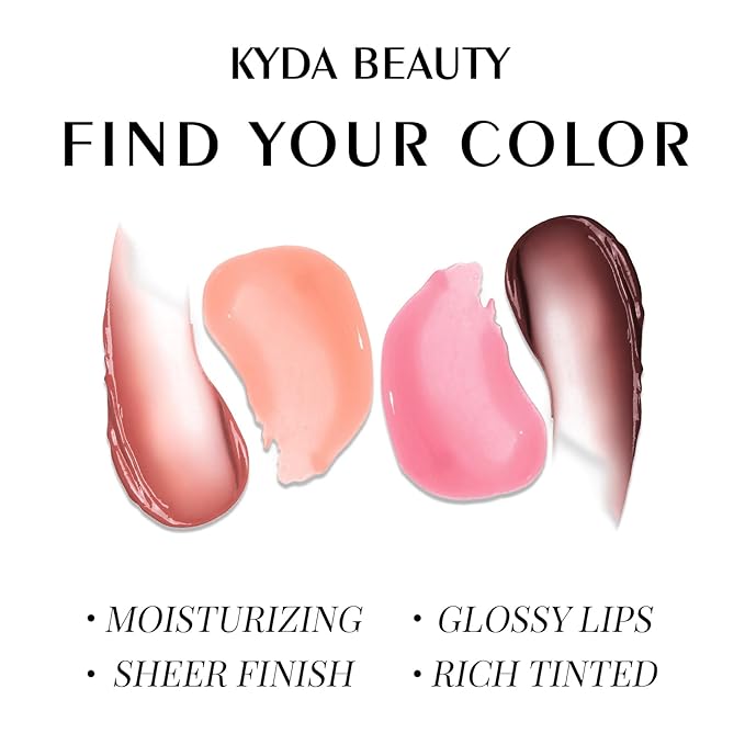 KYDA Tinted Lip Balm, Hydrating Sheer Formula Lip Balm, Natural Glossy Finish, Moisturizing Lip Care Balm for Dry Lips, Peach Candy-VivaGrace Women