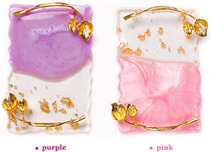 2023 Retro Nail Art Palette, Nail Painting Mixed Color Palette with Leaves Handle, Nail Holder Gel Color Makeup Display Board Pallet (Purple)-VivaGrace Women