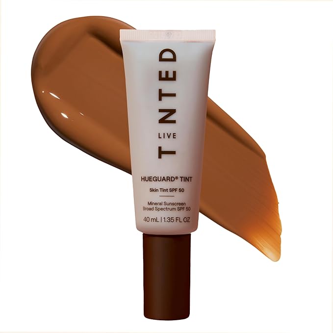 Live Tinted Hueguard Skin Tint SPF 50 - Tinted Mineral Sunscreen with Light-Medium Buildable Coverage With a Hydrating and Radiant Finish - Water and Sweat Resistant, 1.35 fl oz - Shade 04-VivaGrace Women