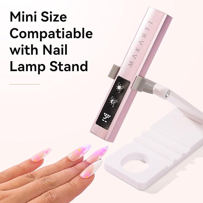 Makartt Handheld UV Nail Lamp with Painless Mode: Portable Flash Cure Lamp for Fast Curing Gel Polish Nails Tips & Glue Rechargeable USB Nail Art Light with LCD 3 Timer for Home Salon Use-VivaGrace Women
