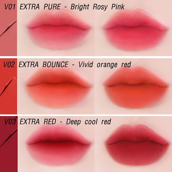 BBIA Last Velvet Tint - Soft & Creamy Matte Finish Lip Stain, Blur Effect with Velvety Texture, Long-Lasting, High Pigment, Lightweight, Non-Drying, Vegan, Korean Lip Makeup (V03 EXTRA RED)-VivaGrace Women