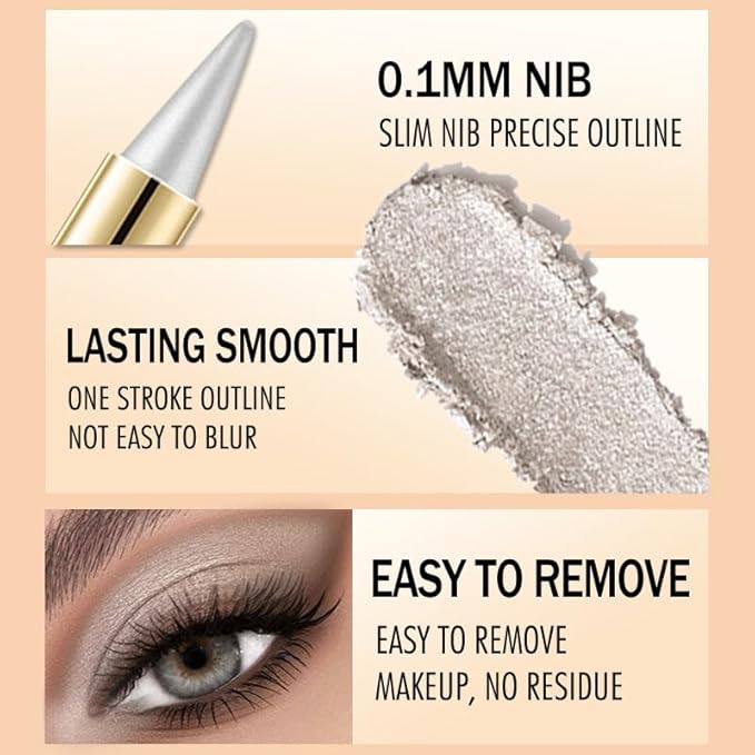 Long Wear Gel Eyeliner, Eyeliner Cream Stick Natural Black, Eye Liner Gel Waterproof Smudge Proof, Long Lasting Smooth Eye liner Pencil (Gray)