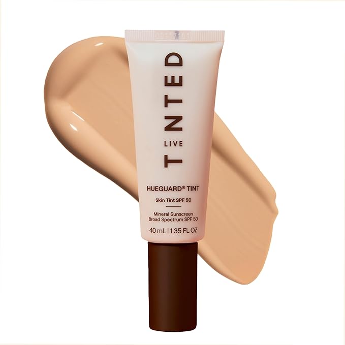Live Tinted Hueguard Skin Tint SPF 50 - Tinted Mineral Sunscreen with Light-Medium Buildable Coverage With a Hydrating and Radiant Finish - Water and Sweat Resistant, 1.35 fl oz - Shade 10-VivaGrace Women