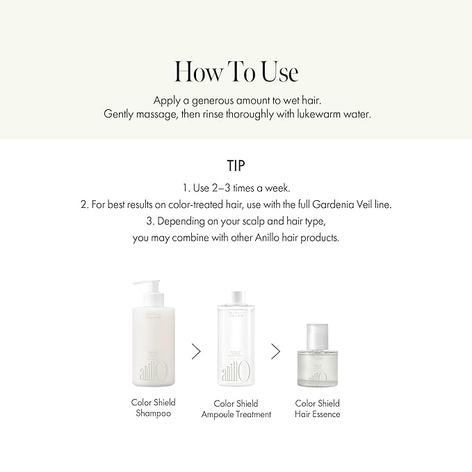 Gardenia Veil Color Shield Ampoule Treatment – Shine-Boosting Hair Mask for Color-Treated Hair – Protein & Amino Acid Complex, Daily Use, Silicone-Free, 200 ml / 6.76 fl oz-VivaGrace Women