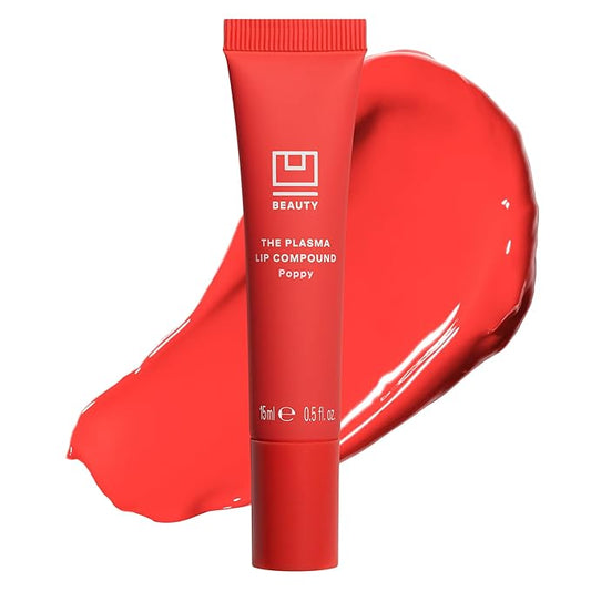 U Beauty The PLASMA Tinted Lip Compound - Anti-Aging & Anti-Wrinkle Lip Gloss, Hyaluronic Acid, Shea Butter & Peptides for Hydration & Plumping, Poppy - 15 mL-VivaGrace Women