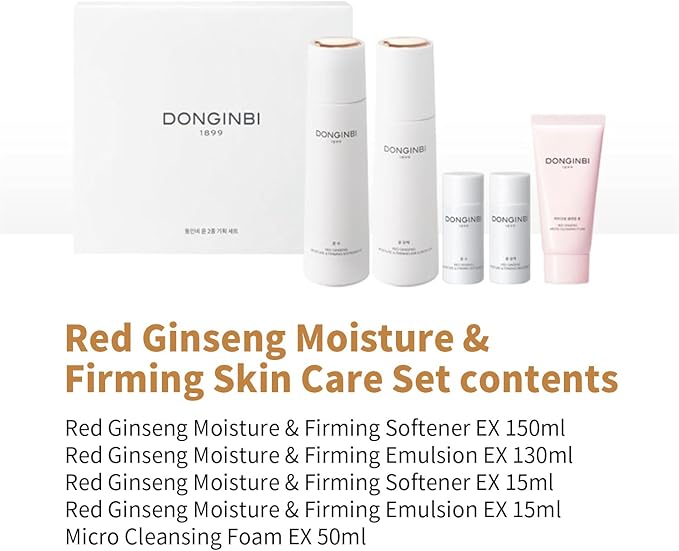 Donginbi Red Ginseng Moisturizing & Firming Set EX, Anti-Aging Korean Skin Care, Routine Kits for Smooth, Radiant Skin-VivaGrace Women
