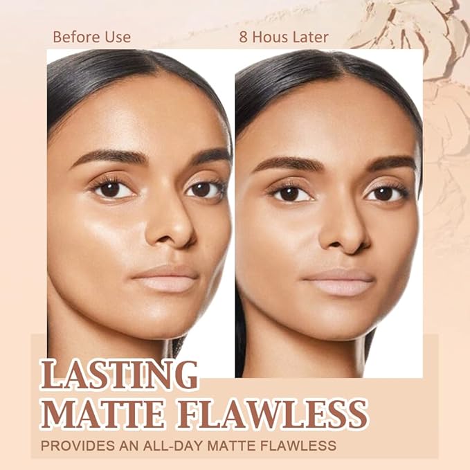 evpct Kaely Oil Control Pressed Face Powder, Get Smooth Flawless Fine Lines and Lightweight Finishing Foundation, Control Shine Long Lasting Waterproof Face Setting Powder Cosmetic, 10 Sand-VivaGrace Women